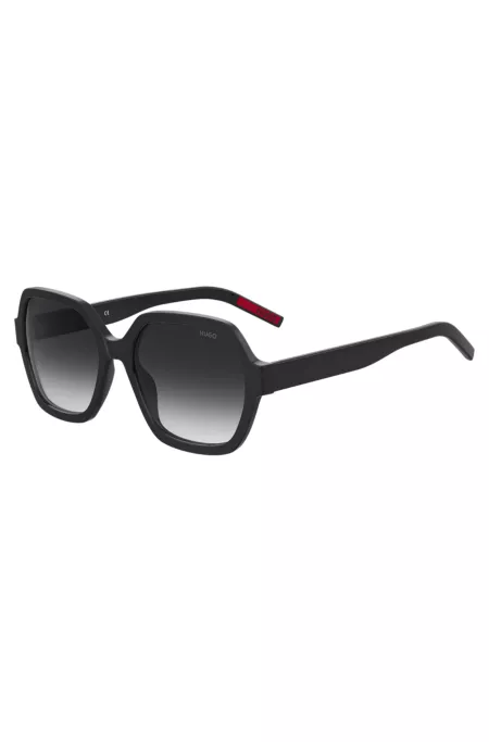 Black-acetate sunglasses with logo details