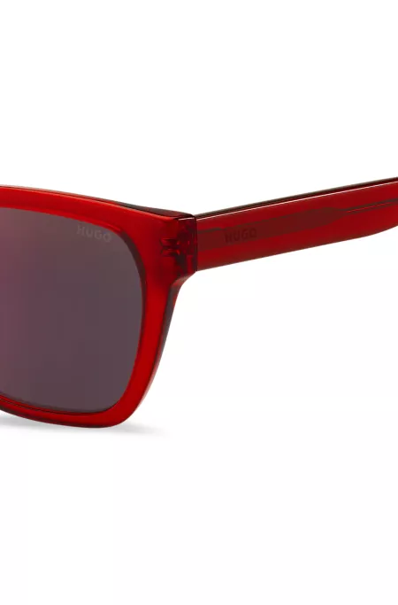 Red-acetate sunglasses with degradé temples