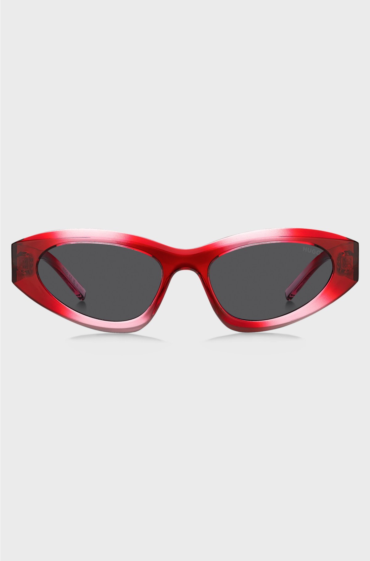 Red sunglasses with stacked-logo temples, Red