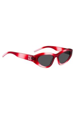 Red sunglasses with stacked-logo temples, Red