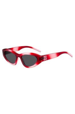 Red sunglasses with stacked-logo temples, Red