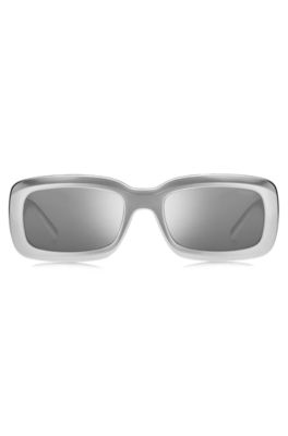 Grey sunglasses with stacked-logo temples, Grey