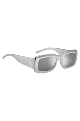 Grey sunglasses with stacked-logo temples, Grey