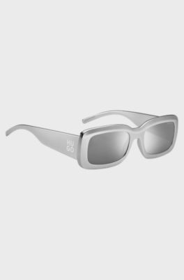 Grey sunglasses with stacked-logo temples, Grey