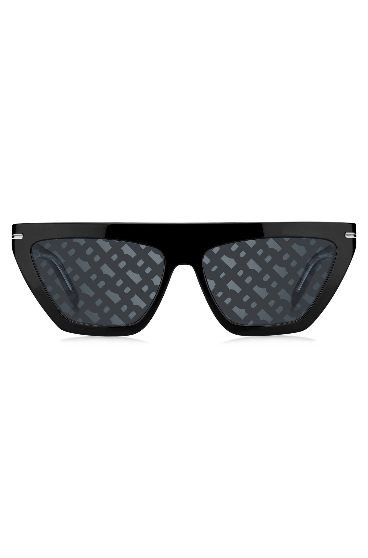 Boss Black-acetate sunglasses with monogram-patterned lenses solglasögon dam – bild 2