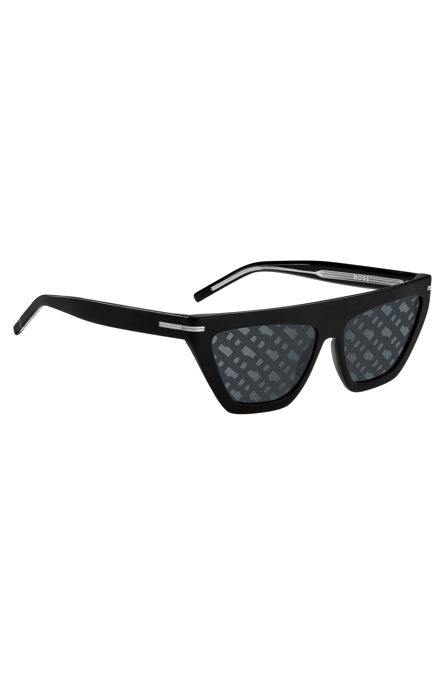 Boss Black-acetate sunglasses with monogram-patterned lenses solglasögon dam – bild 3