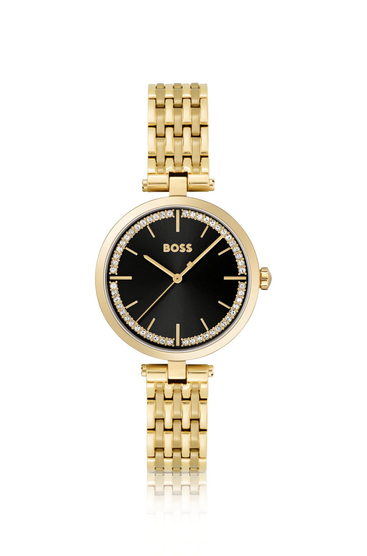 Goudkleurig horloge met geschakelde polsband, Assorted-Pre-Pack