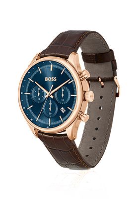 Montre homme hugo 2025 boss bracelet cuir marron