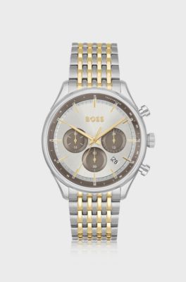 Chronograph watch with two-tone effect, Silver