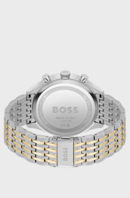 Chronograph watch with two-tone effect, Silver