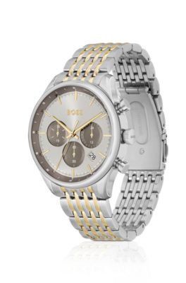 クロノグラフウォッチ ツートンカラー, シルバー