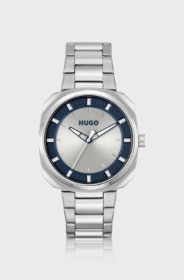 Link-bracelet watch with two-tone dial, Silver