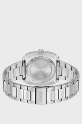 Link-bracelet watch with two-tone dial, Silver