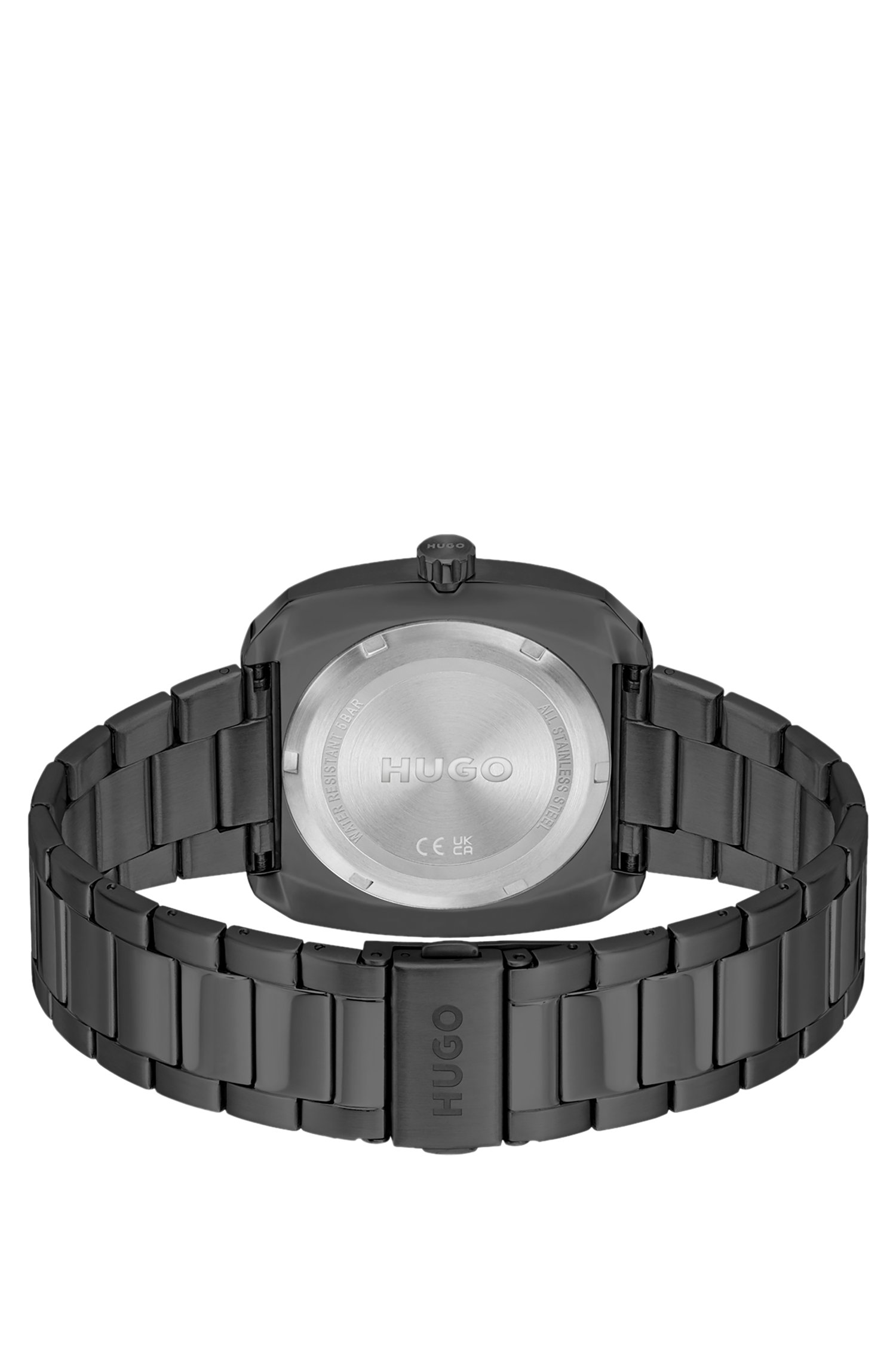 Hugo Black-plated watch with link bracelet klockor herr – bild 2