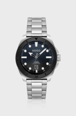 Silver-tone watch with link bracelet, Silver