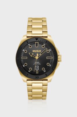 Gold-tone watch with link bracelet, Gold