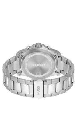 Multi-eye watch with link bracelet, Silver