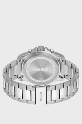 Multi-eye watch with link bracelet, Silver