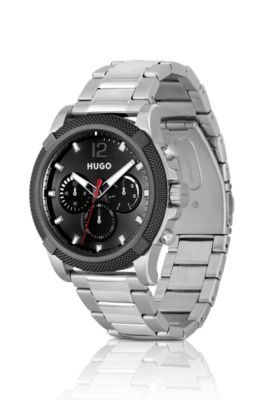 Multi-eye watch with link bracelet, Silver