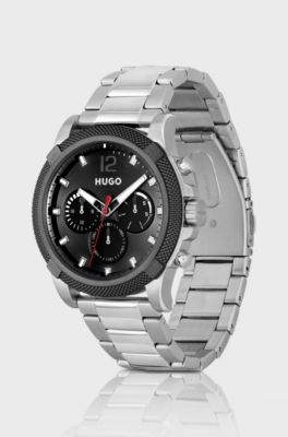 Multi-eye watch with link bracelet, Silver