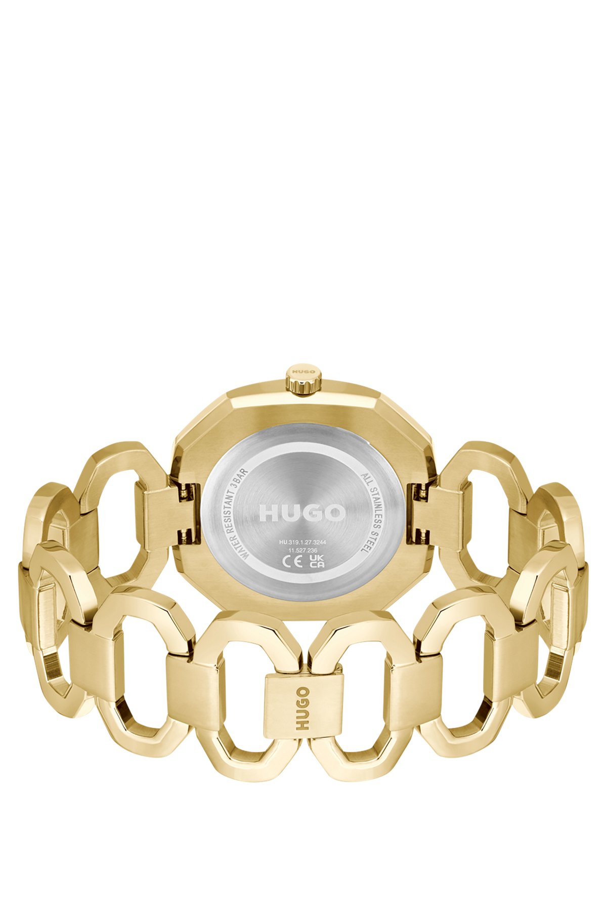 Goudkleurig horloge met geschakelde polsband, goud