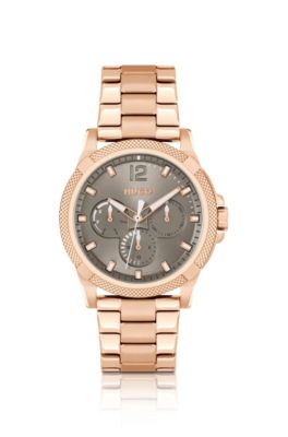 Gold-tone watch with link bracelet, Gold