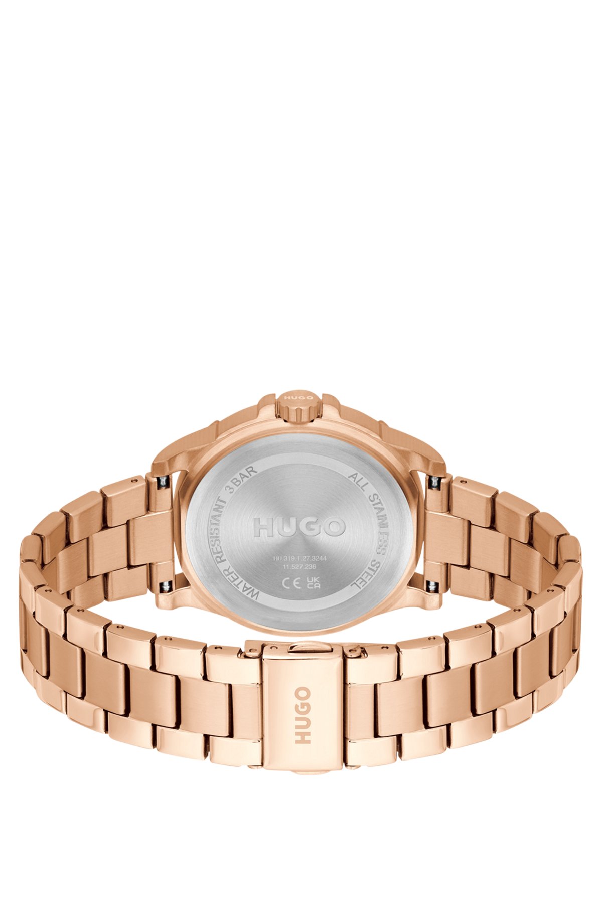 Gold-tone watch with link bracelet, Gold