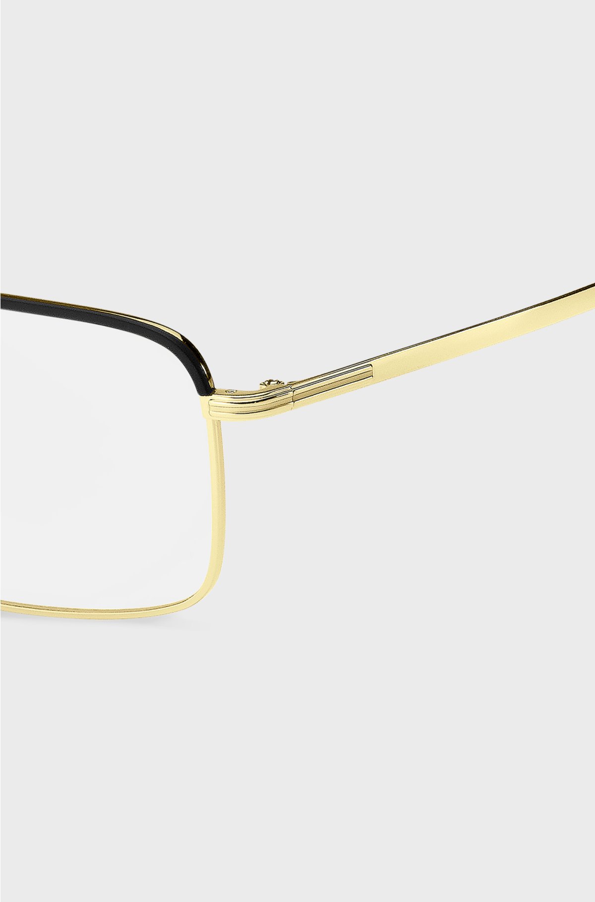 Steel optical frames in black and gold finishes, Gold