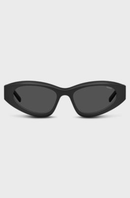 Lunettes de soleil noires HUGO x Bella Poarch avec logo sp&eacute;cial, Noir