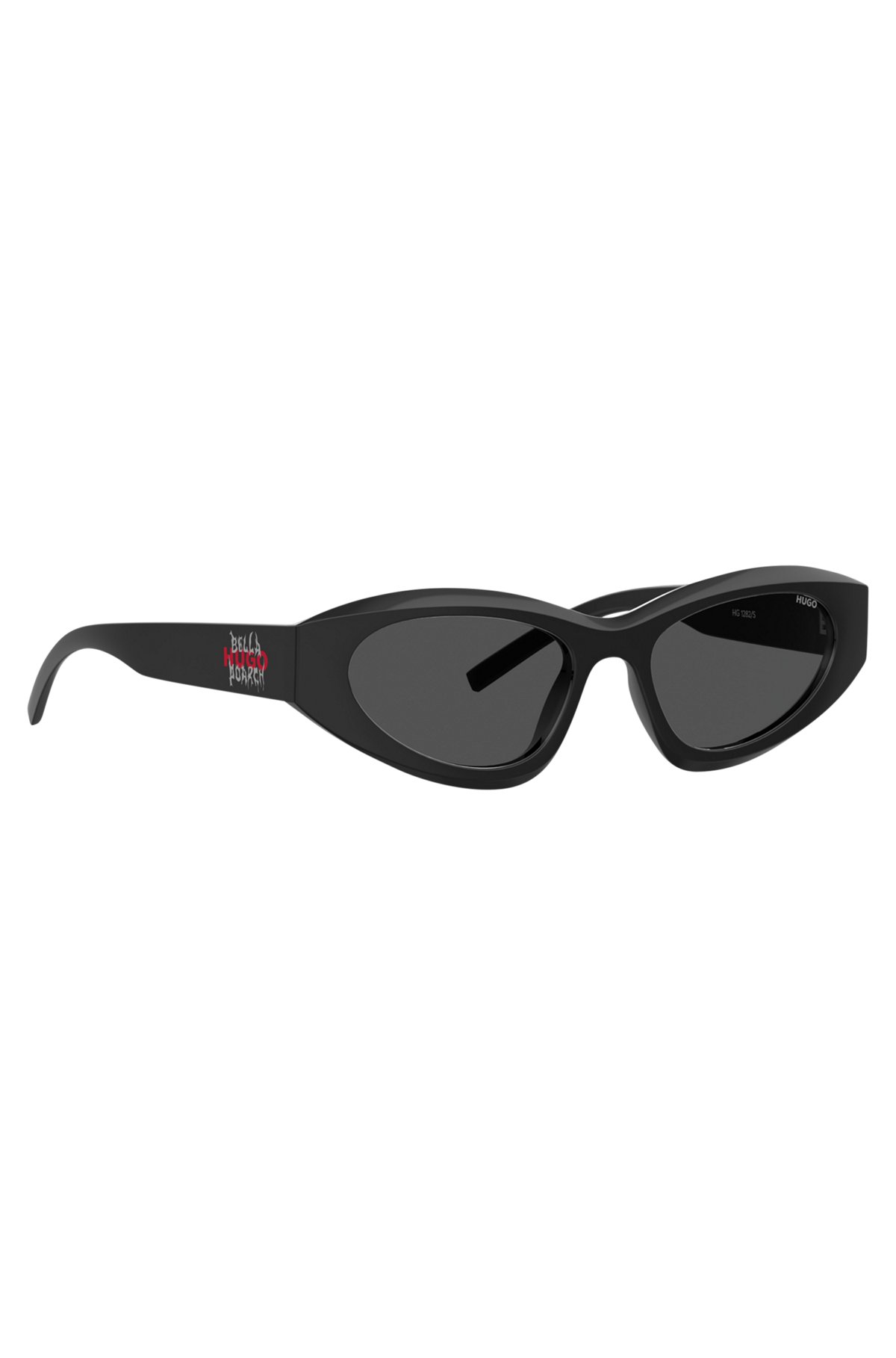 HUGO x Bella Poarch black sunglasses with special branding, Black
