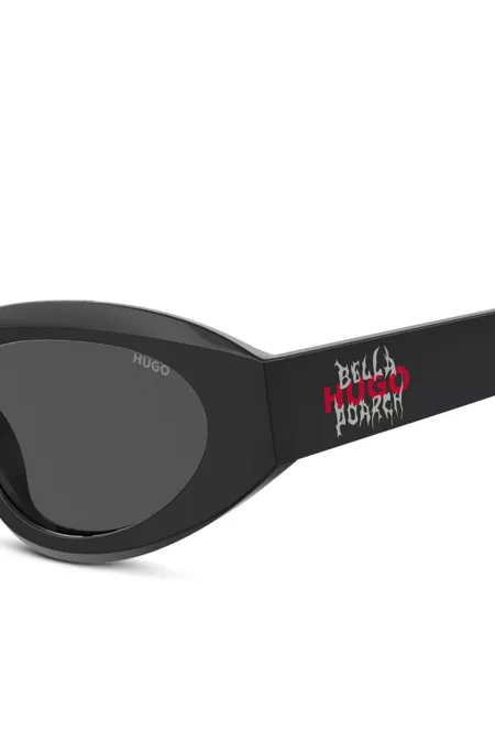 HUGO x Bella Poarch black sunglasses with special branding
