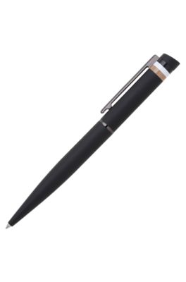 Black ballpoint pen with signature-stripe detail, Black