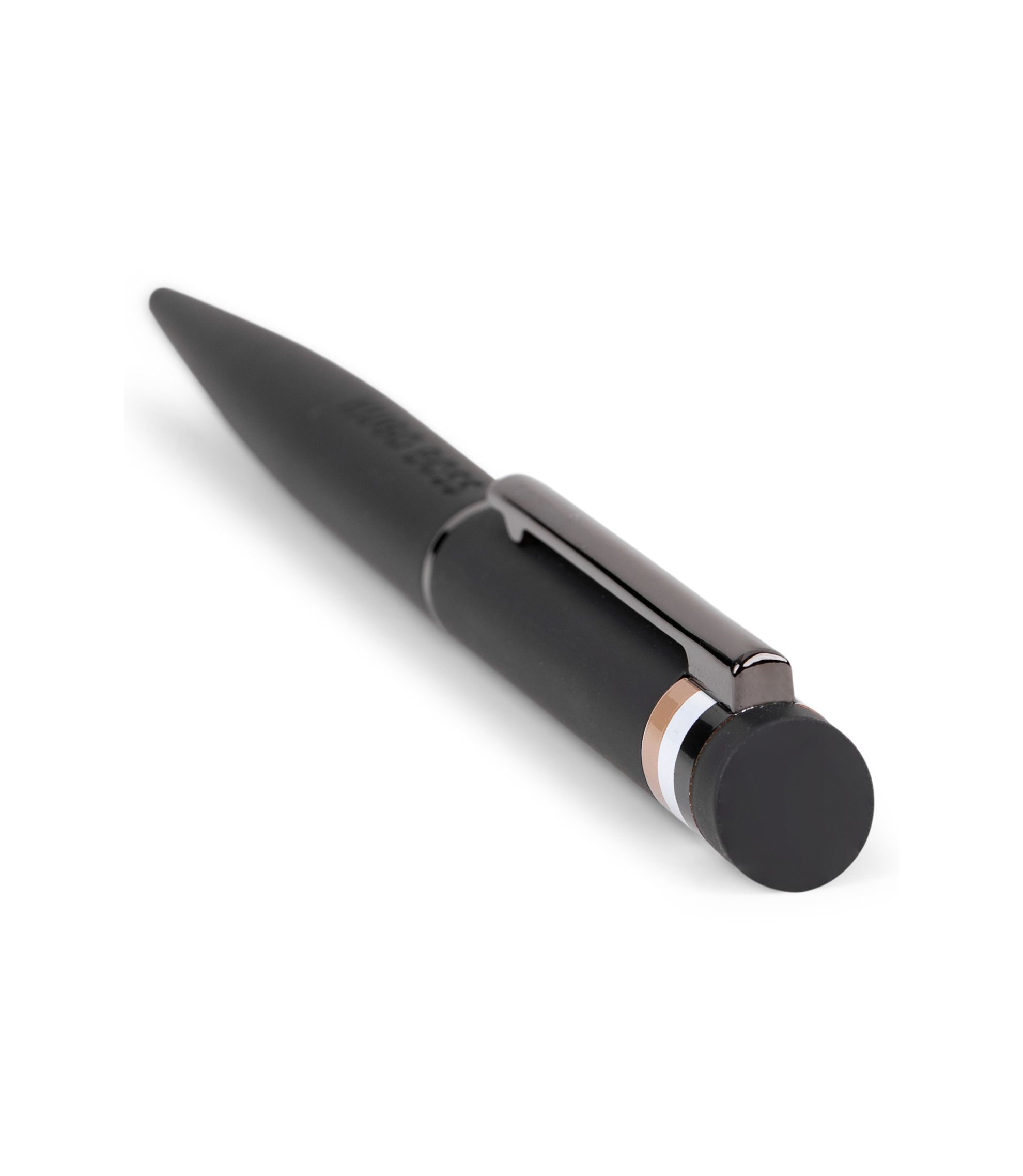 BOSS - Black ballpoint pen with signature-stripe detail - Black