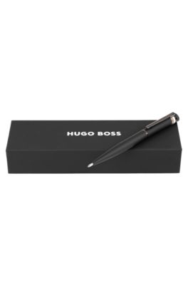 Black ballpoint pen with signature-stripe detail, Black