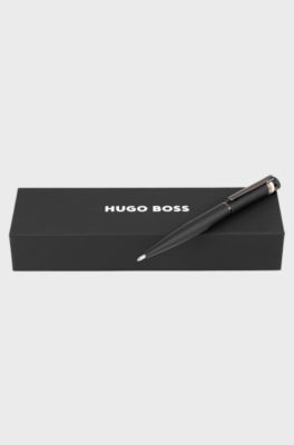 Black ballpoint pen with signature-stripe detail, Black