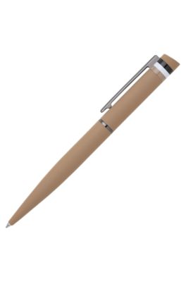Camel ballpoint pen with signature-stripe detail, Beige
