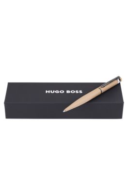 Camel ballpoint pen with signature-stripe detail, Beige