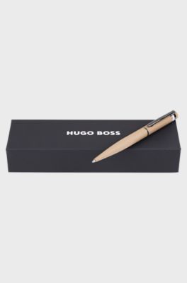 Camel ballpoint pen with signature-stripe detail, Beige