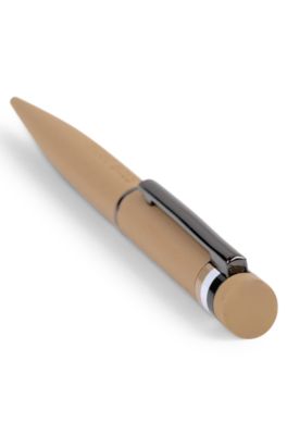 Camel ballpoint pen with signature-stripe detail, Beige