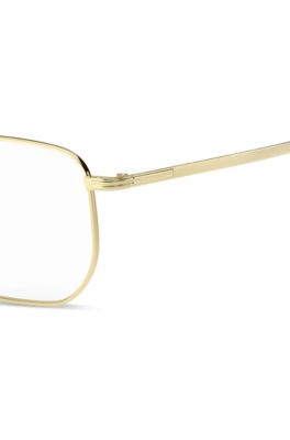 Gold-tone optical frames with Havana end tips, Gold