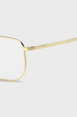 Gold-tone optical frames with Havana end tips, Gold