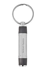 Porte-clés avec placage bruni orné de détails côtelés et d’un logo en 3D, Argent