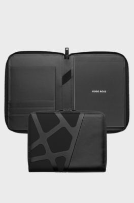 Black A5 conference folder in nylon and faux leather, Assorted-Pre-Pack