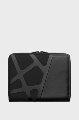 Black A5 conference folder in nylon and faux leather, Assorted-Pre-Pack
