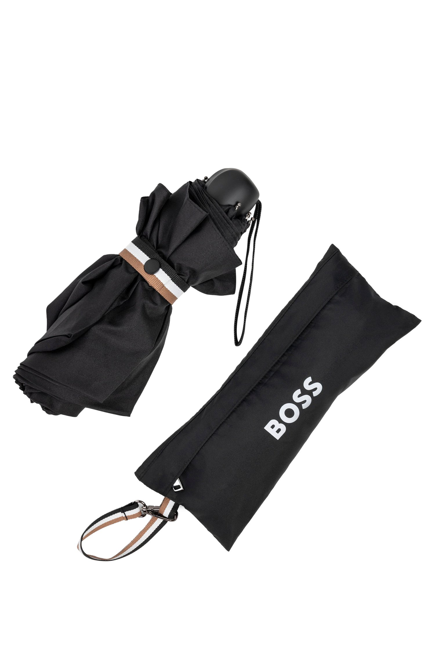 Boss Mini umbrella with signature-stripe closing strap paraplyer & tech dam – bild 3