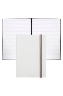 A5 notebook in white faux leather, White