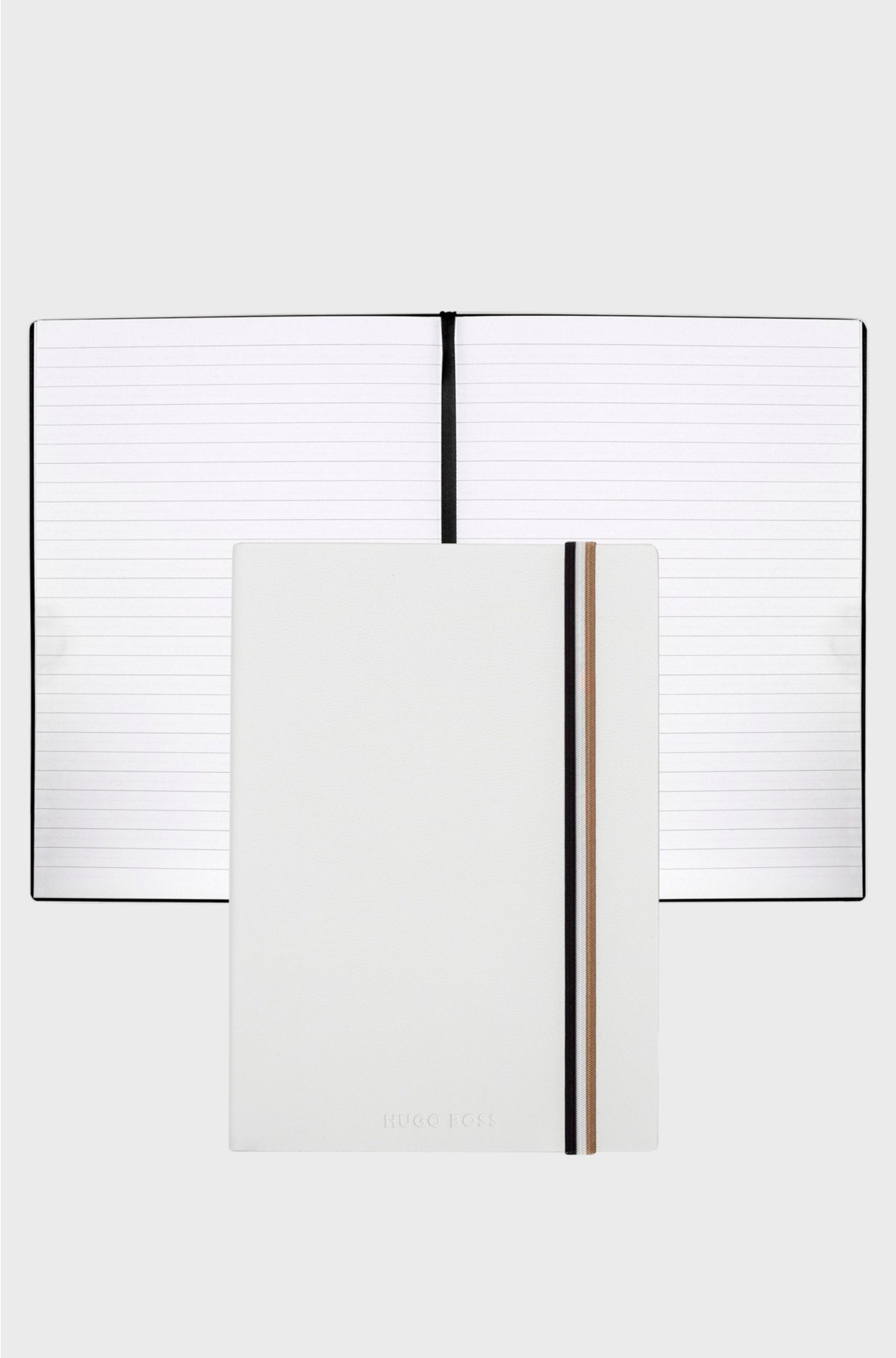 A5 notebook in white faux leather, White