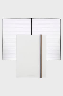 A5 notebook in white faux leather, White