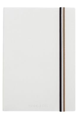 A5 notebook in white faux leather, White