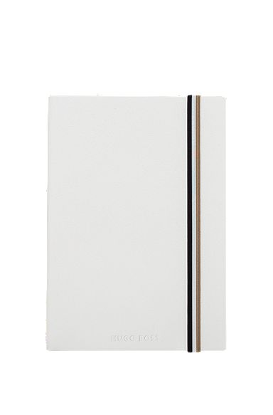 DIN-A5-Notizbuch aus weißem Kunstleder, Weiß